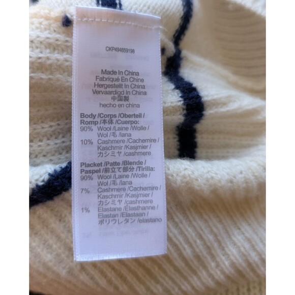 Madewell Soft Wool V-Neck Cardigan Sweater in Stripe Cashmere Classic Medium - Picture 9 of 11